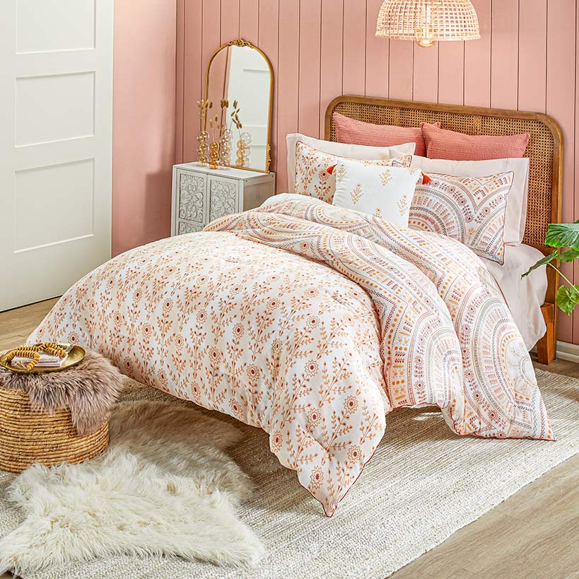 Mandala Pattern Reversible Comforter Set or Accent Pillow