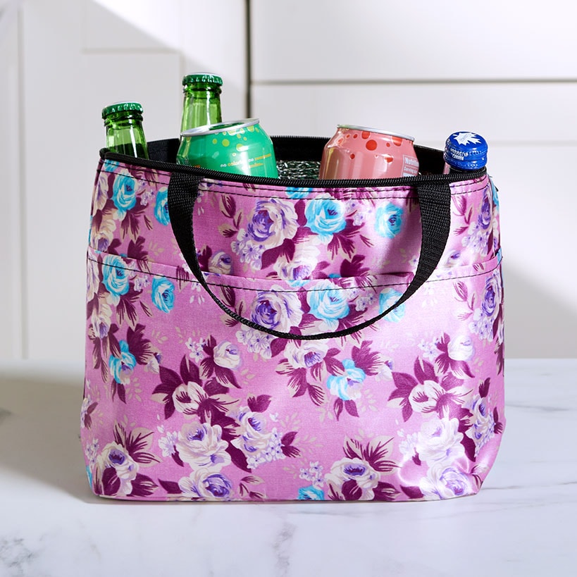 Insulated Reusable Cooler Tote Bag Floral