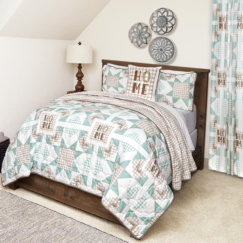 Home Pattern Check Reversible Full/Queen or King Quilt