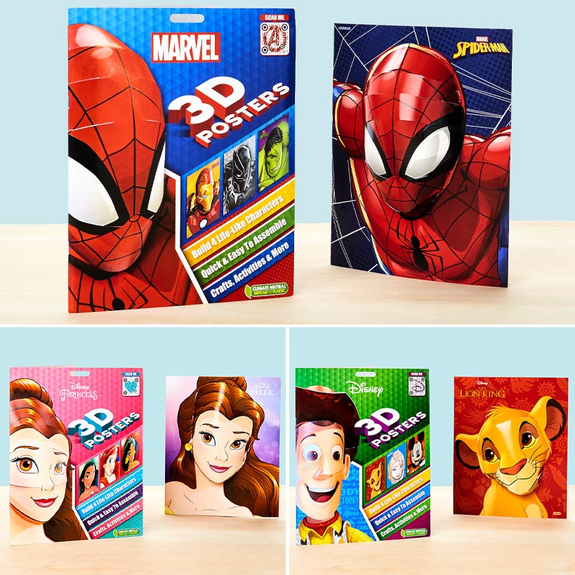 Licensed 3D Kids Activity Books - Filled with Puzzles & Coloring Fun