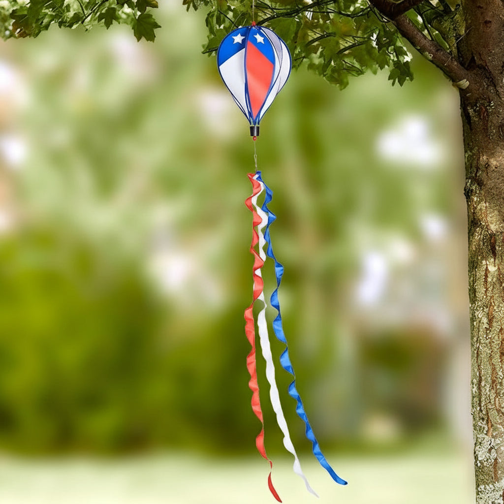 Americana Air Balloon Windsock Red, White, and Blue