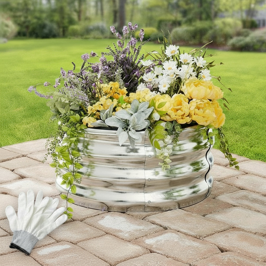 Round Galvanized Raised Garden Bed Kit