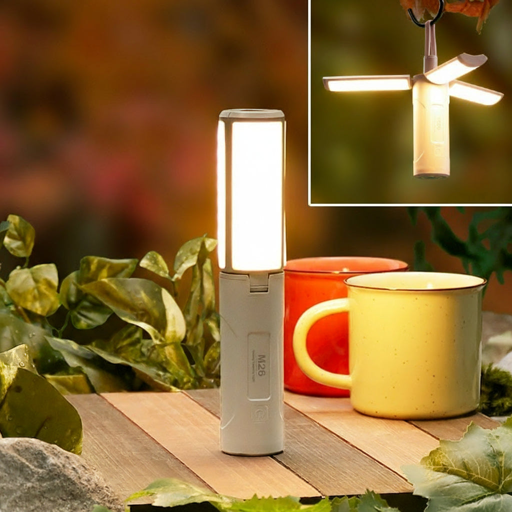 Camping Lantern 3 Panels 16 LED's Each Magnetic Tabletop Or Hanging