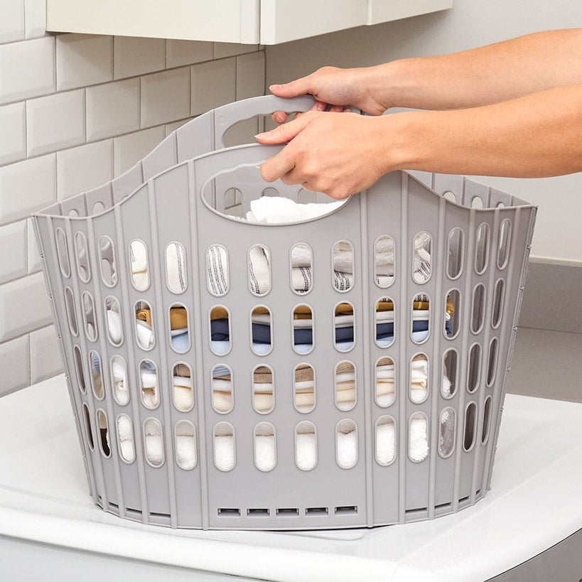 Easy Store Plastic Laundry Clothes Basket and Hamper