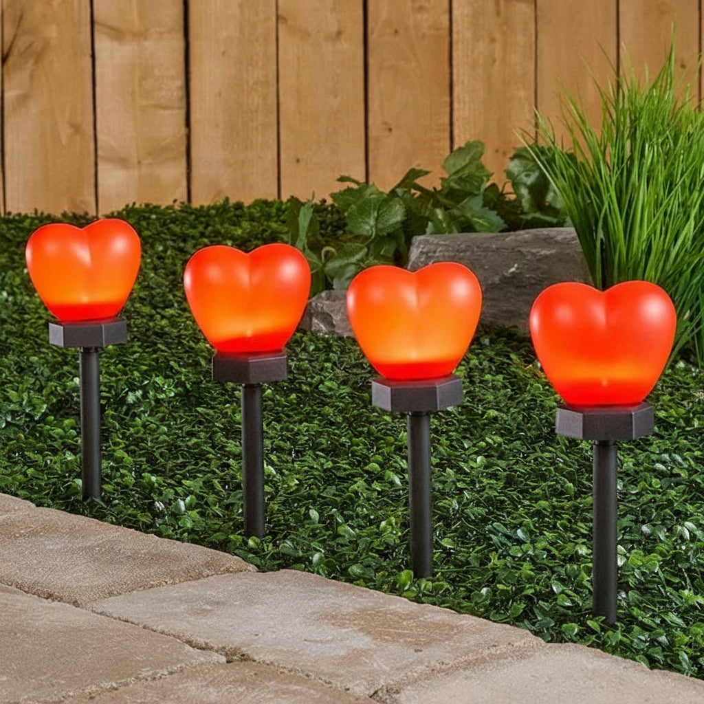 Solar Heart Garden Stakes-Set of 2