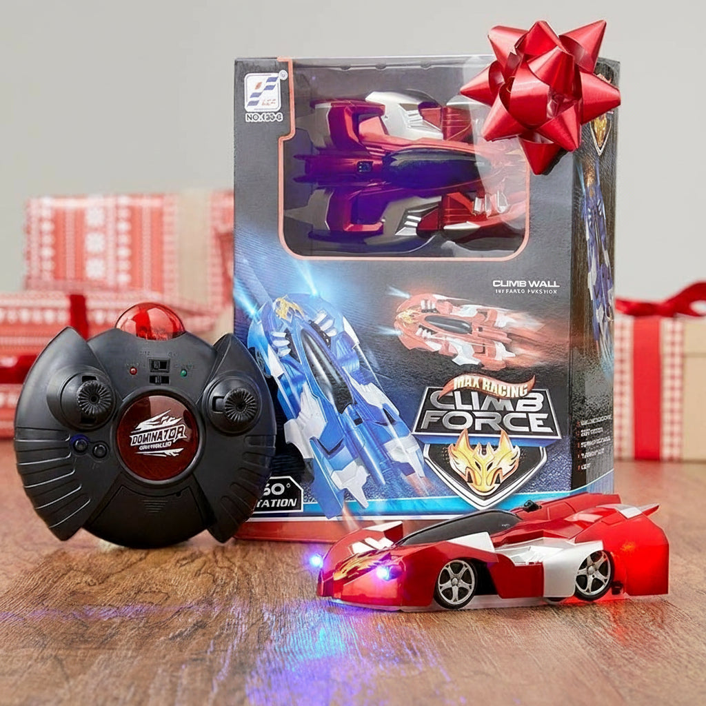 Remote Control Wall-Climbing Car - Rechargeable with LED Lights
