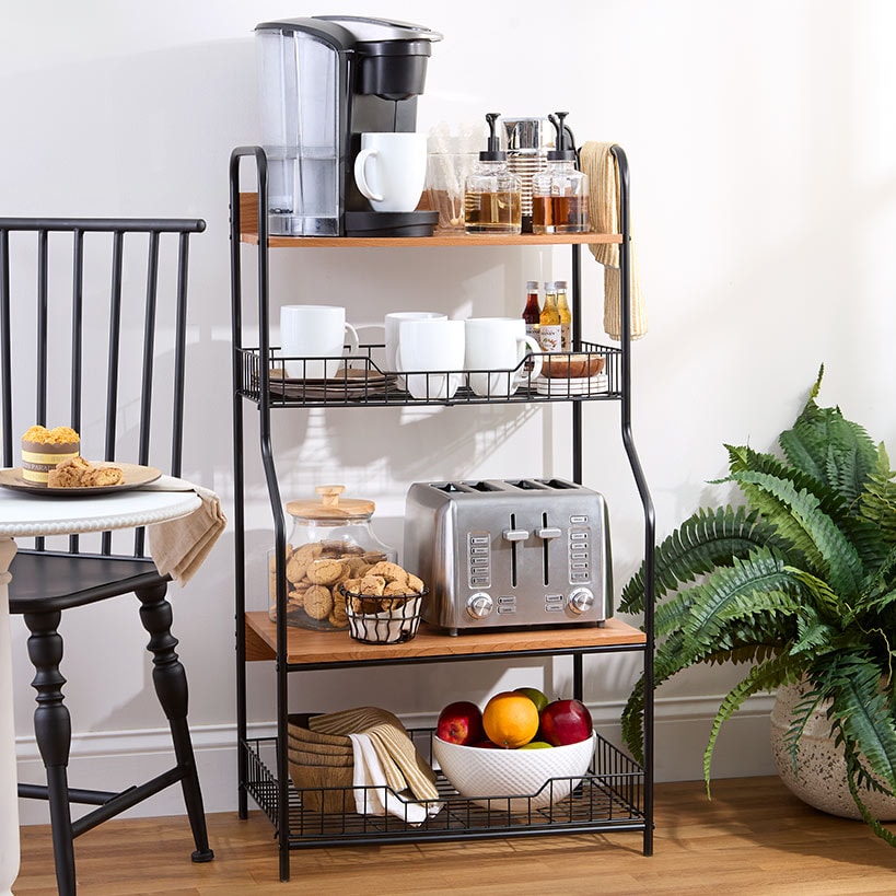 Kitchen Hutch Storage Rack - 4-Tier - 40"H