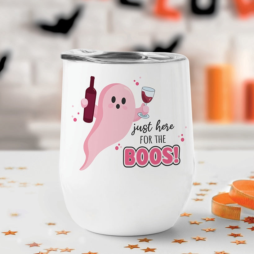Personalized Here for the Boos Ghost Stemless Wine Tumbler