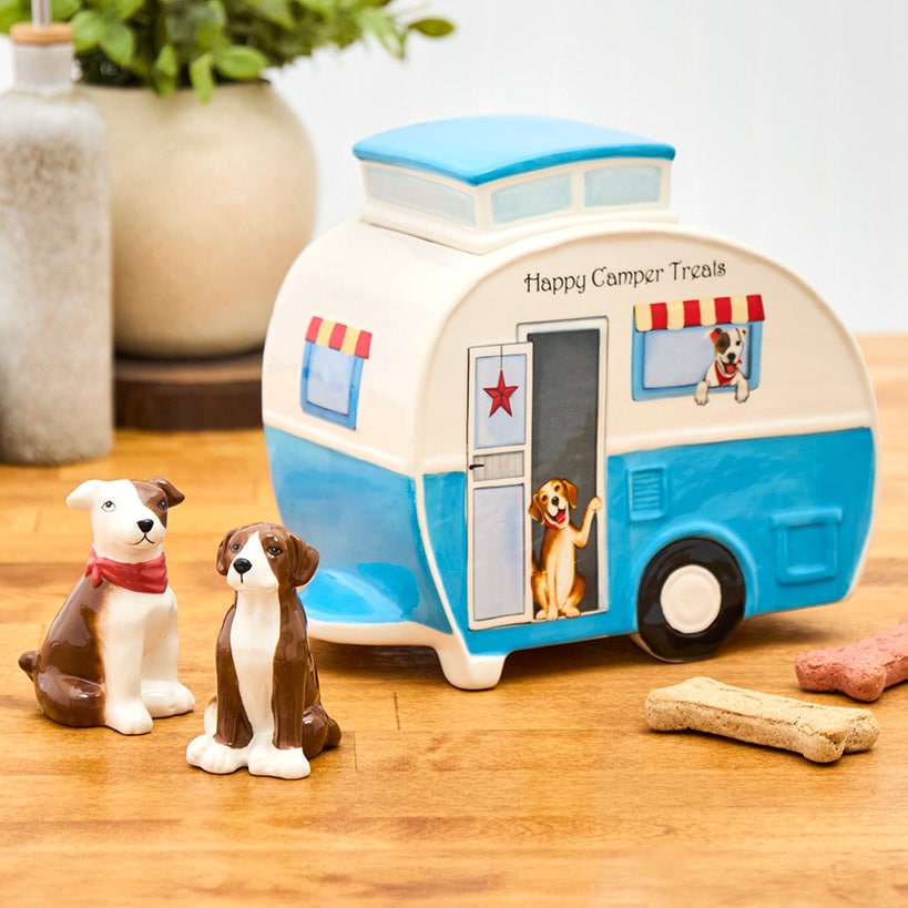 Tail-Wagging Dog Tabletop Collection - Cookie Jar or Salt and Pepper