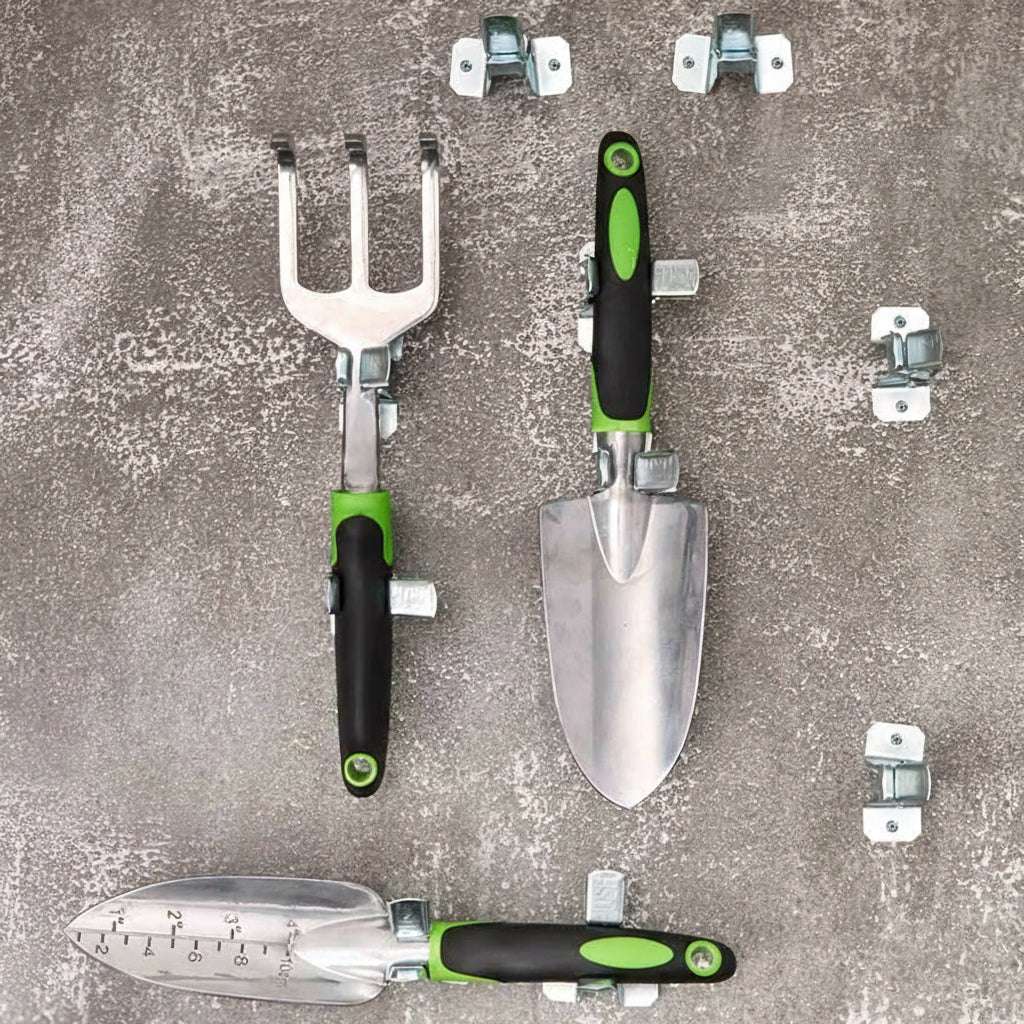 Wall Clamps Set Of 10 Spring Grip For Brooms Mops Rakes Organization