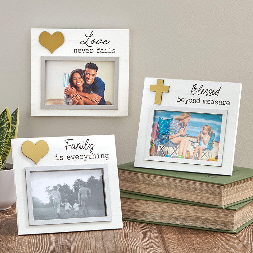 Photo Frame Love Family Blessed With Heart 6 x 4