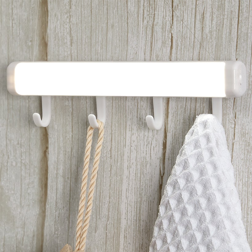 Motion Sensor Cordless LED Night Light With Hooks for Closet, Hallway