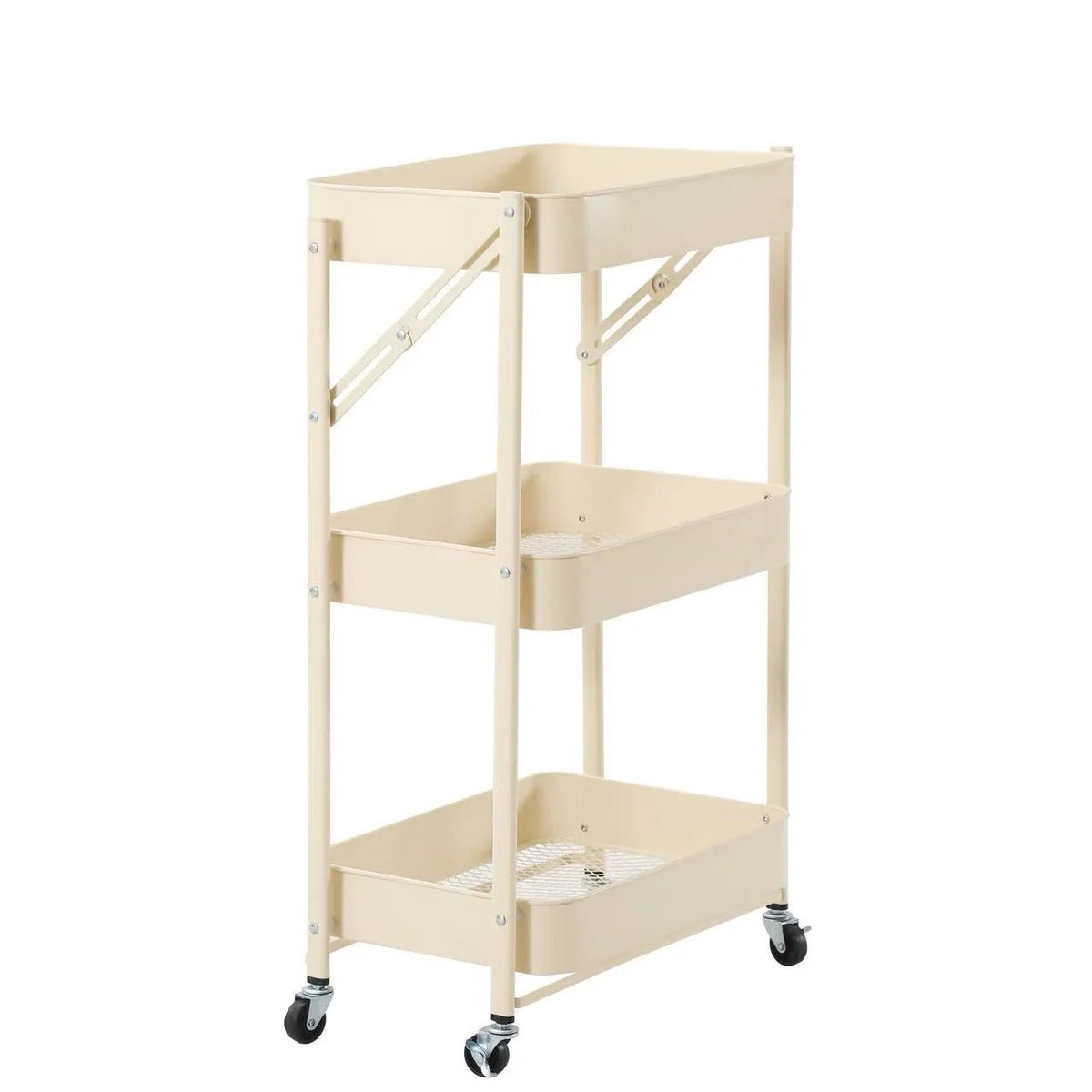 3-Tier Rolling Metal Storage Organizer Mobile Utility Cart