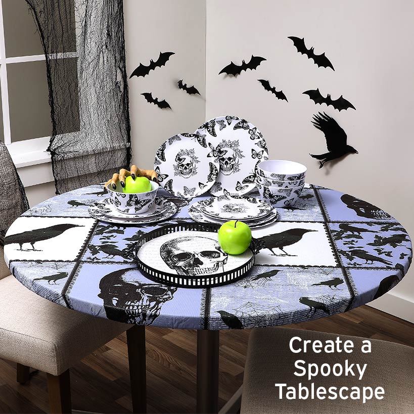 Gothic Elegance Halloween Skull Serving Tray