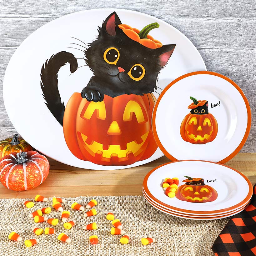 Purr-fectly Festive Halloween Serving Platter