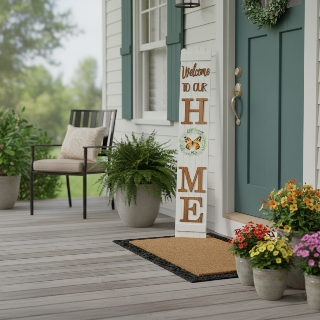 Welcome to My Home Porch Leaner – Decorative Outdoor Sign
