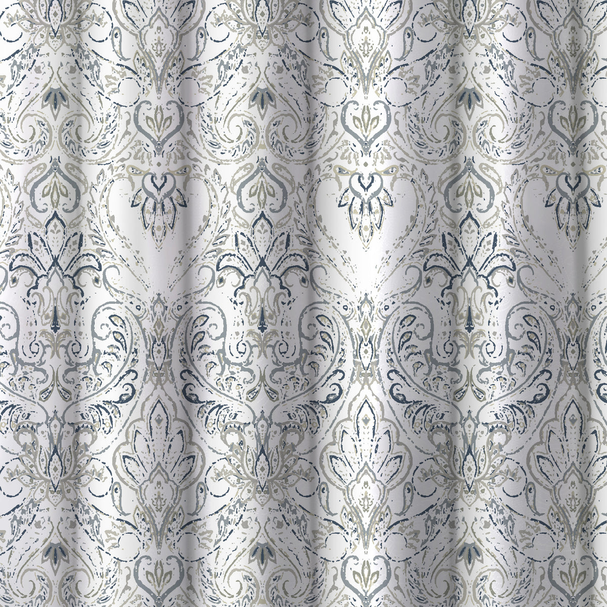 Homewear Medallion Cotton Duck Shower Curtain with Buttonhole Top