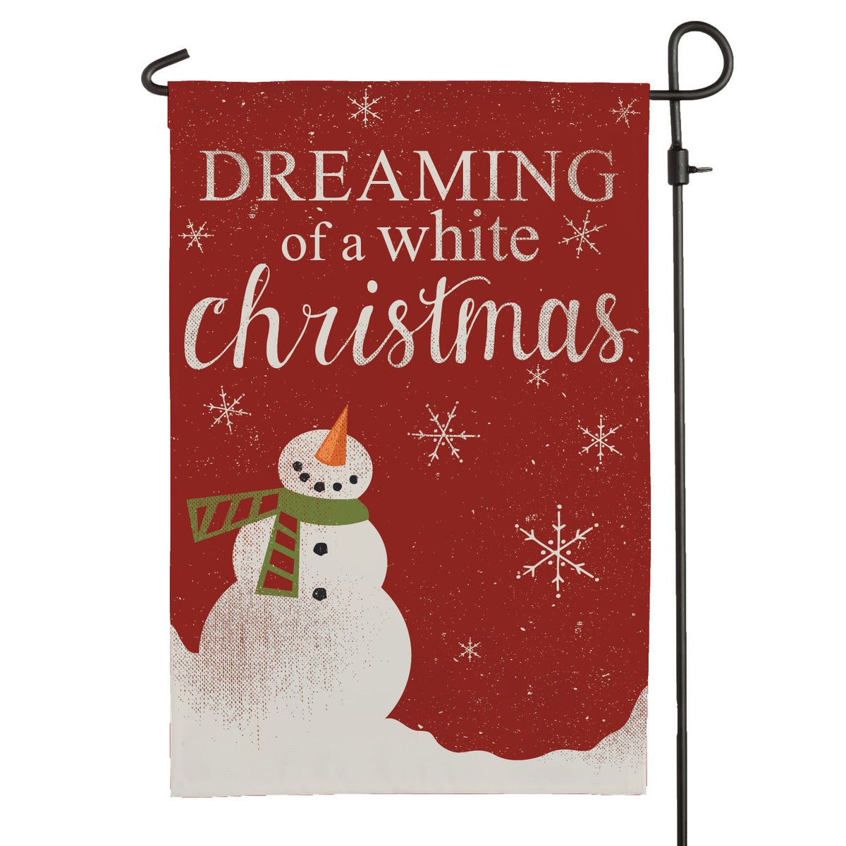 Dreaming of a White Christmas Snowman Garden Flag