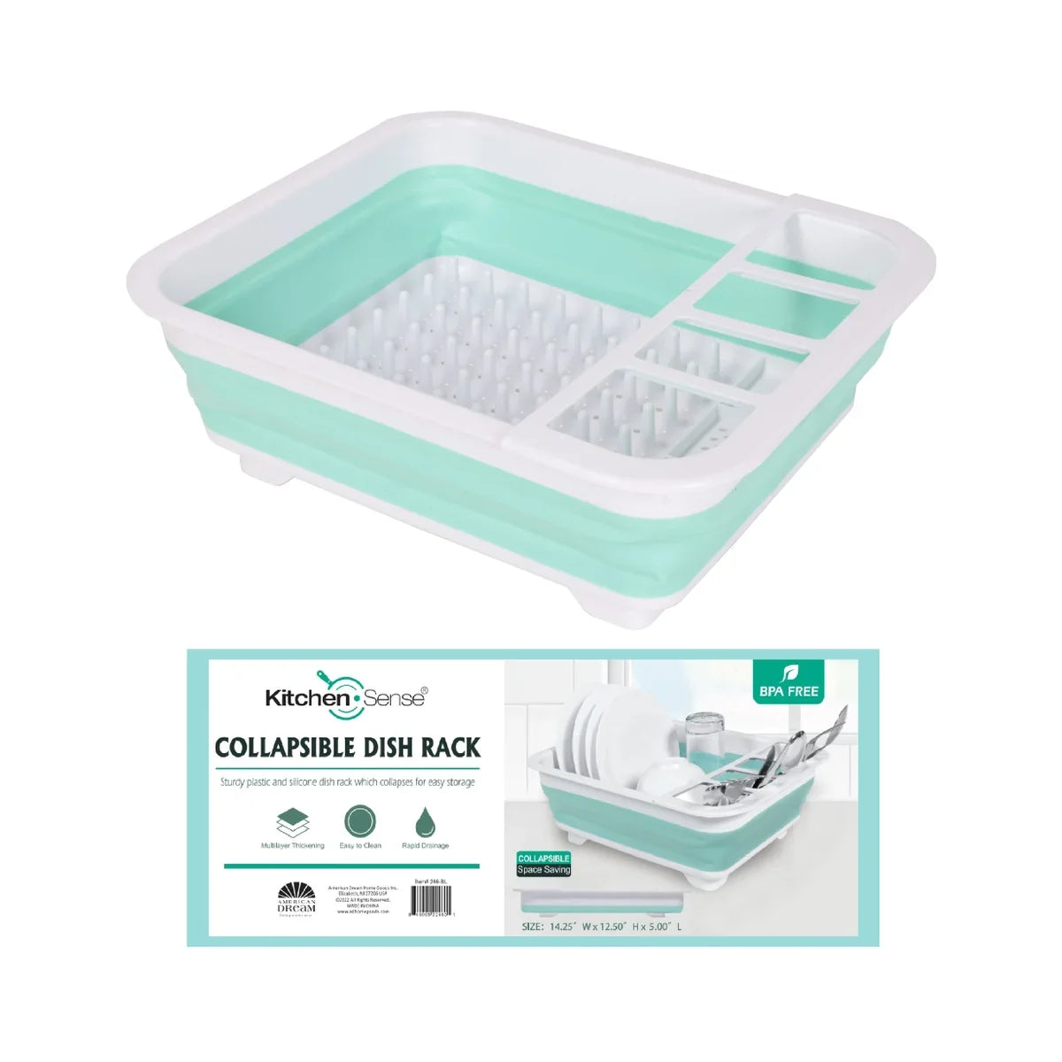Collapsible Plastic Dish Rack - 3 Colors