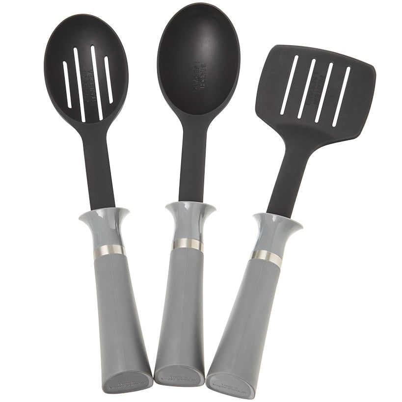 Less Mess Kitchen Utensil Set with Built in Drip Collar and Portion Control