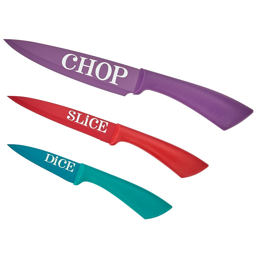 Multicolored Kitchen Knife Set - 3-Pc.