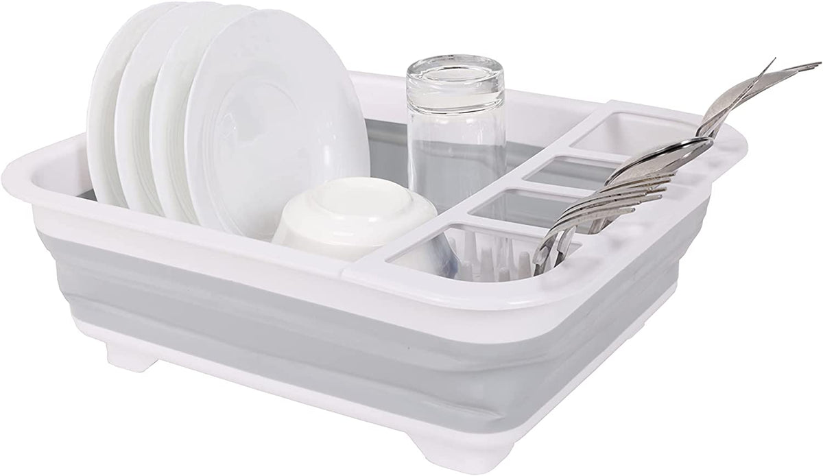 Collapsible Plastic Dish Rack - 3 Colors