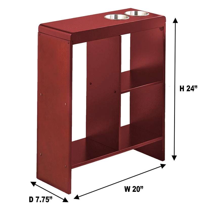 Side End Table with Drink Holders, Storage Shelves, Magazine Holder#select-color_walnut