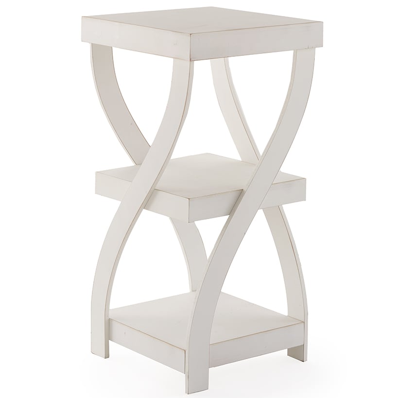 Distressed Twisted Wood Accent Table