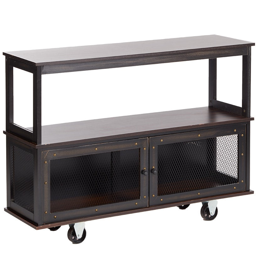 Industrial Rolling Buffet Serving Cart - Kitchen or Bar