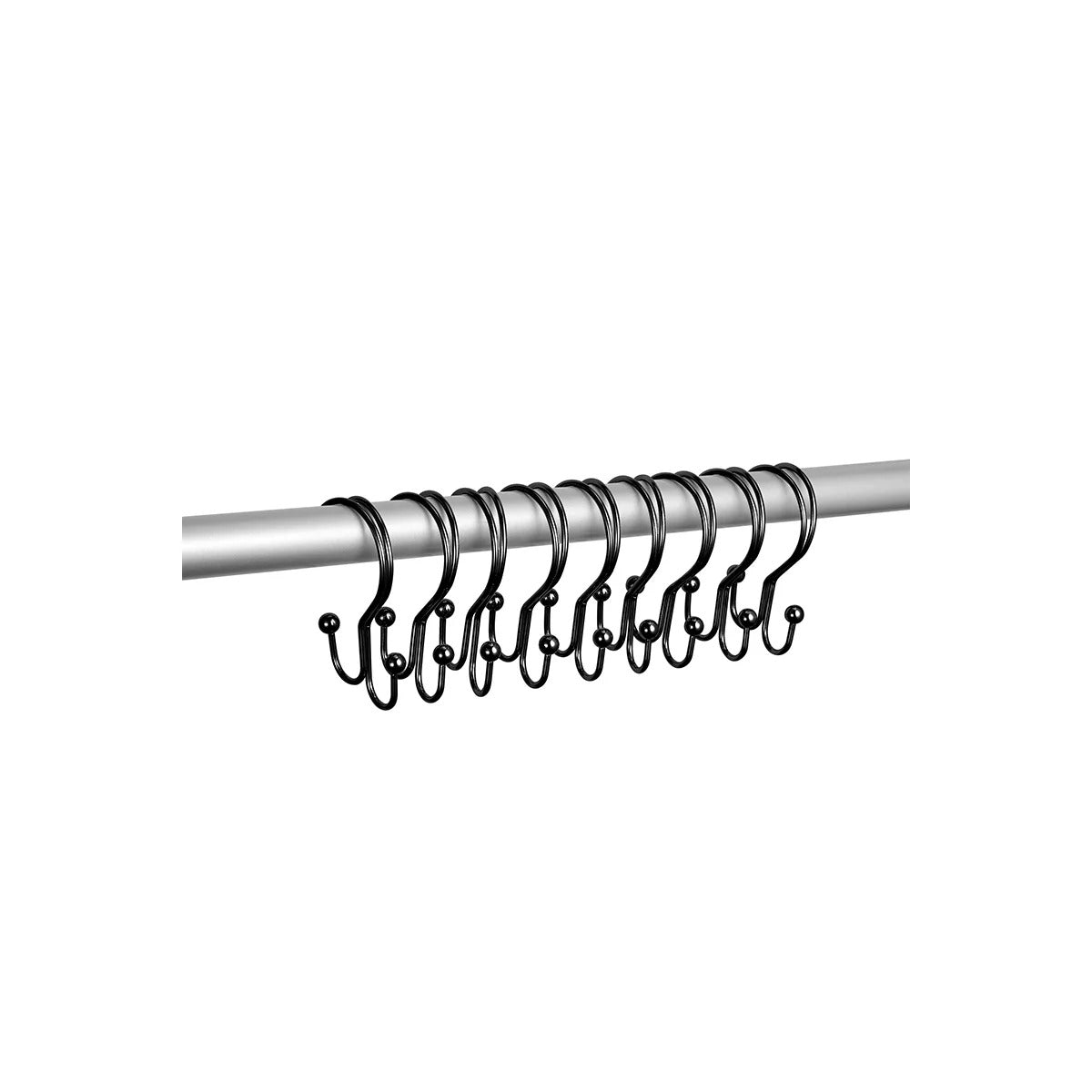 Set of 12 Rust Resistant Shower Curtain Hooks - 6 Designs!