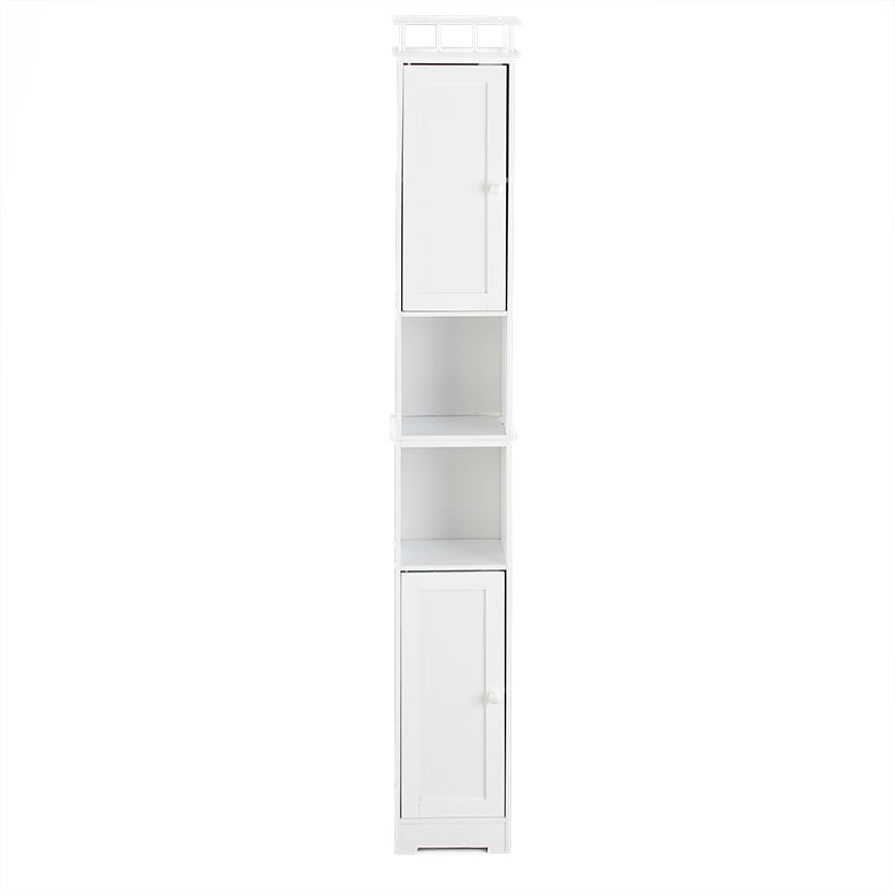 Slim Bathroom Freestanding Storage Cabinet with Shelves and Cupboards