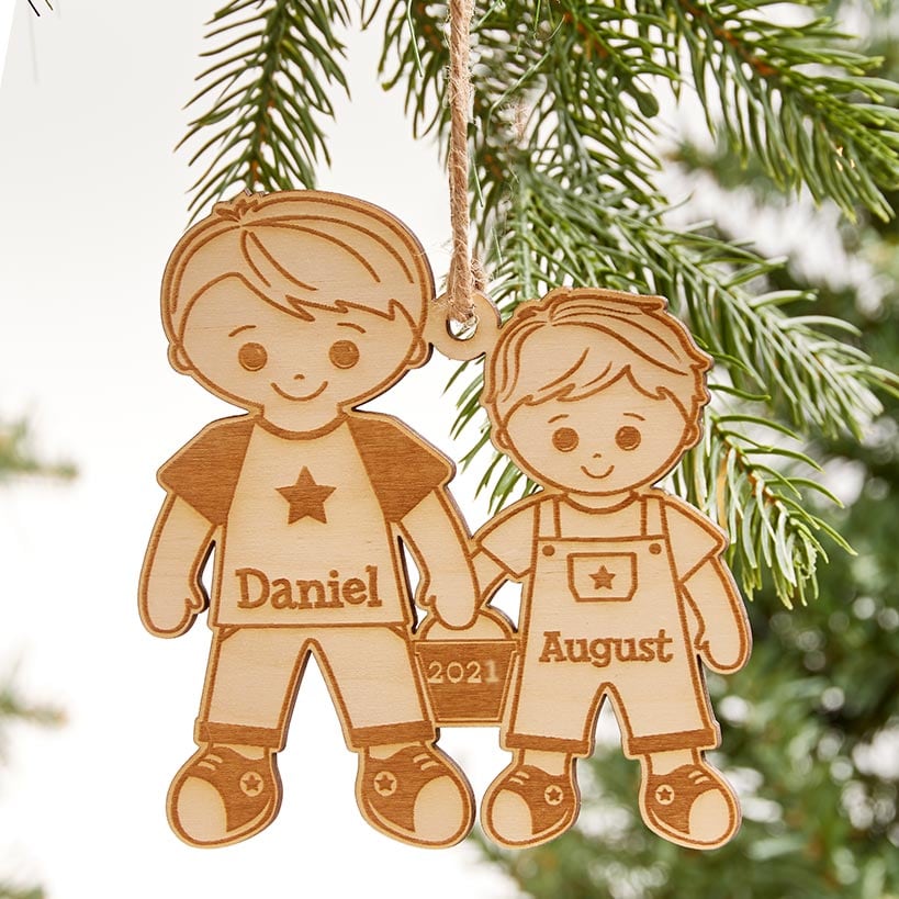Personalized Christmas Siblings Ornament