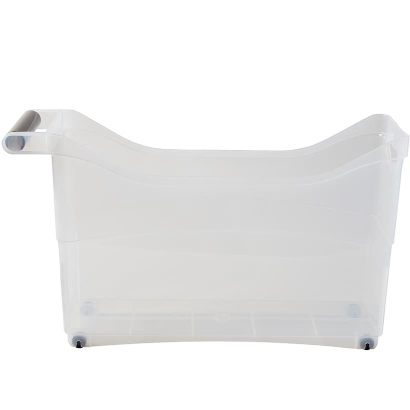 Storage Bin with Handle and Rolling Wheels for Kitchen Organization Plastic