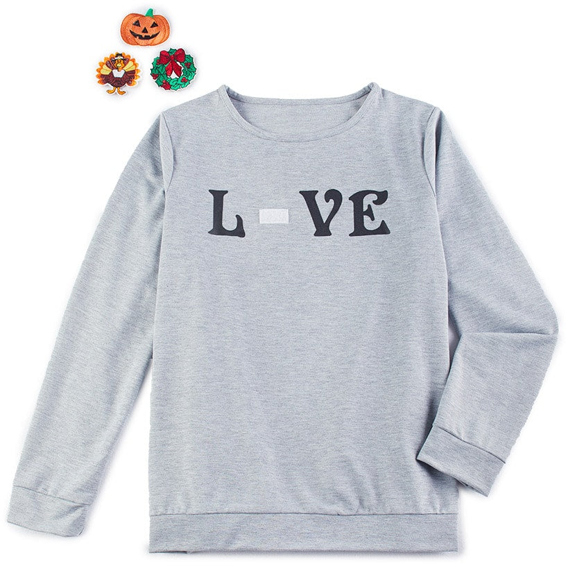 Women's Holiday Top with Interchangeable Patches