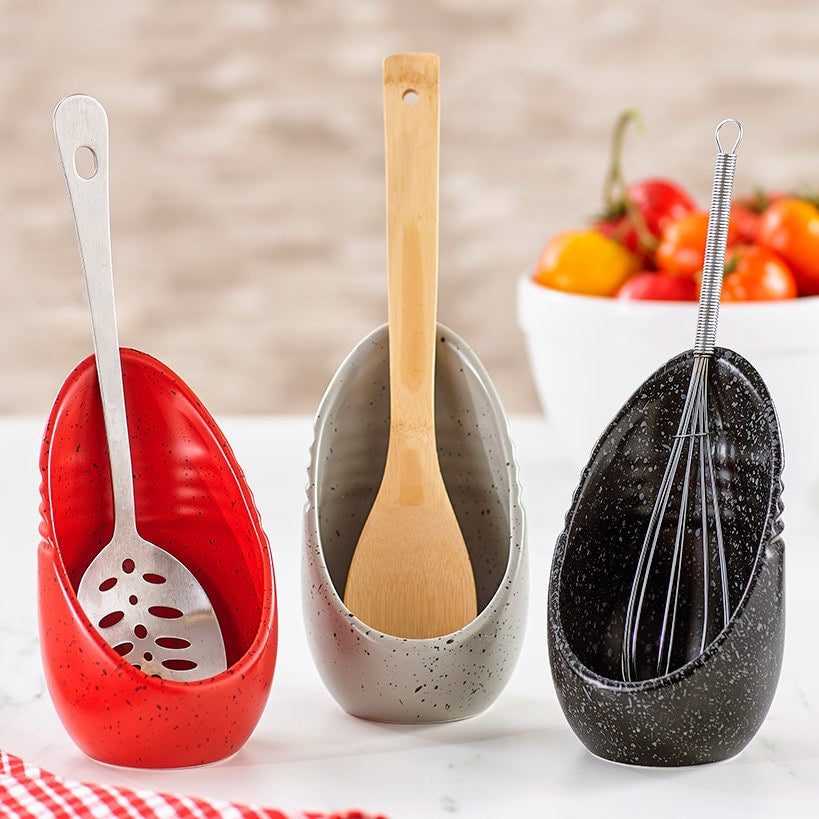 Speckled Upright Spoon Rest for Kitchen Countertop