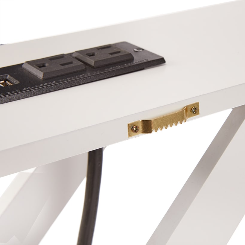 Narrow Console Table with Built in Outlet 33"H