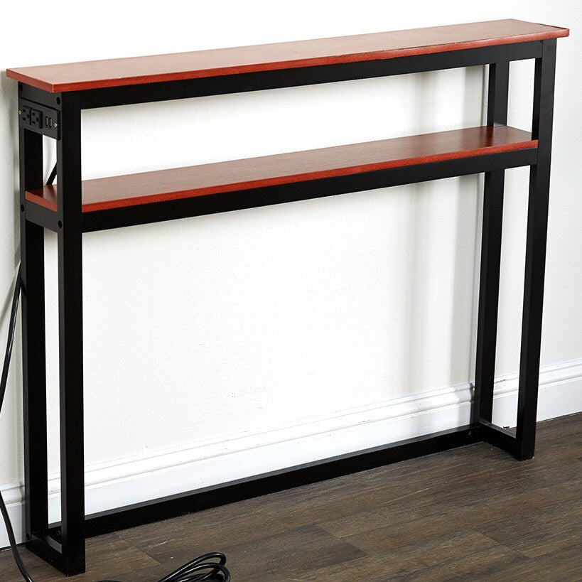 Behind-the-Sofa Long and Narrow Console Table with USB Port and Outlet