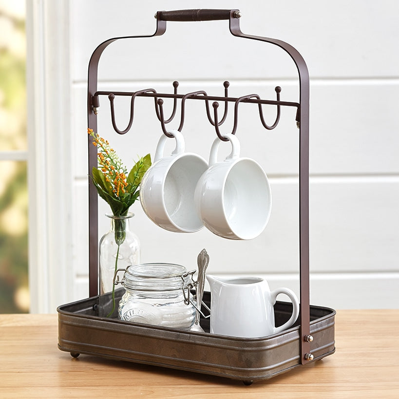 Farmhouse Metal Coffee Mug Rack