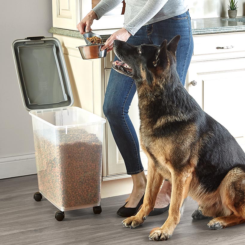 Pet Food Storage - Airtight Container with Wheels and Scoop Included
