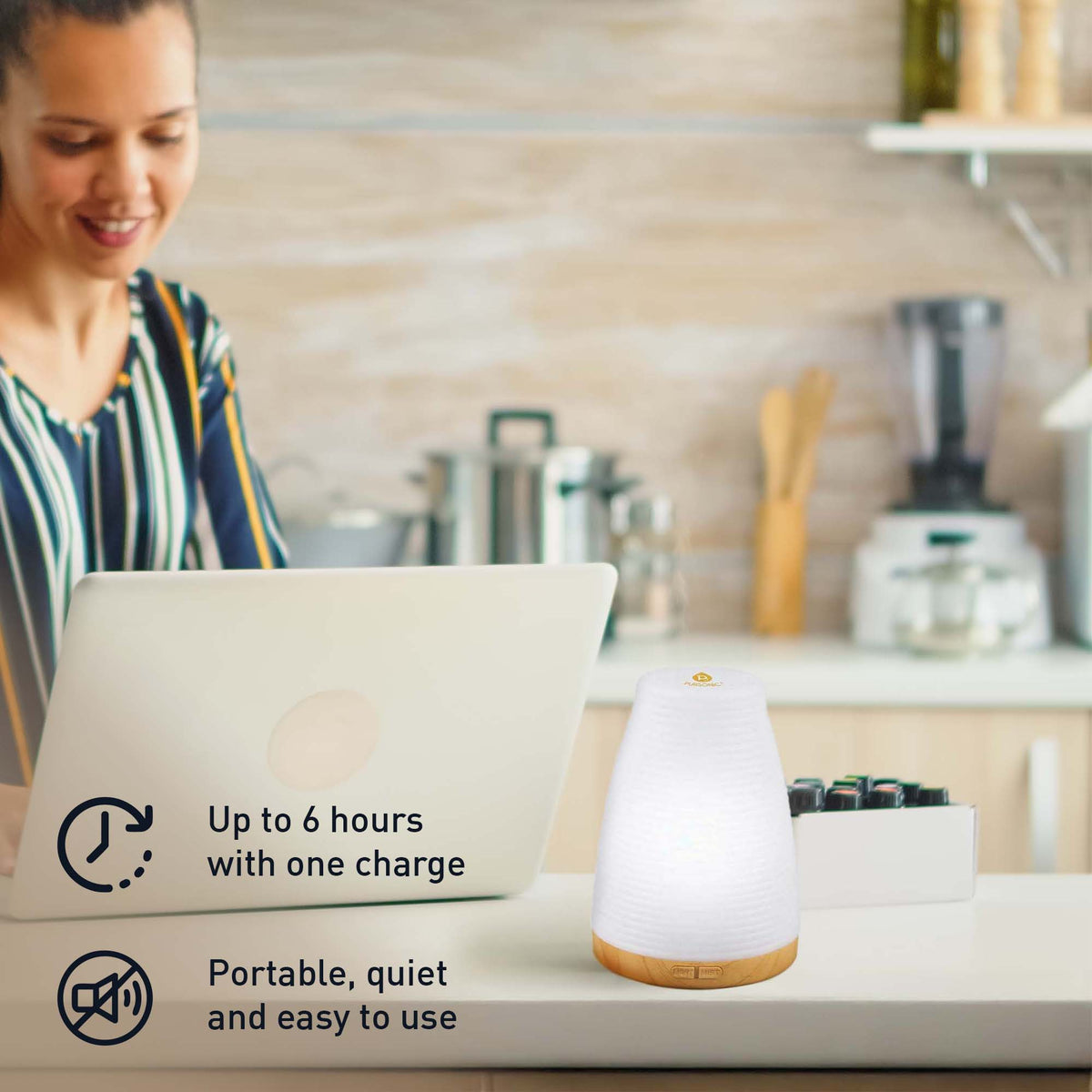 Pursonic USB Aroma Diffuser & True HEPA Air Purifier Bundle – Clean Air & Relaxing Aromatherapy Anywhere!