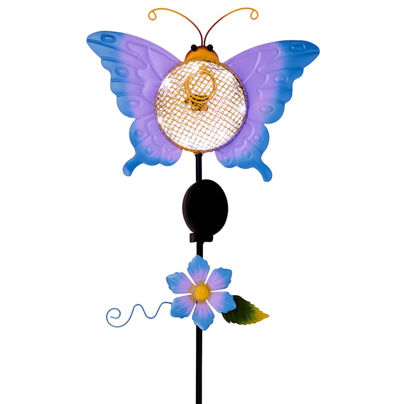 Solar Birdfeeder Stakes Flower or Butterfly