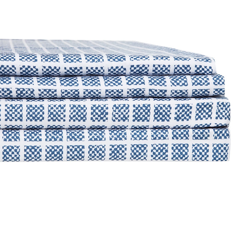 Blue Plaid Reversible Queen or King Complete Comforter Set#select-size_king