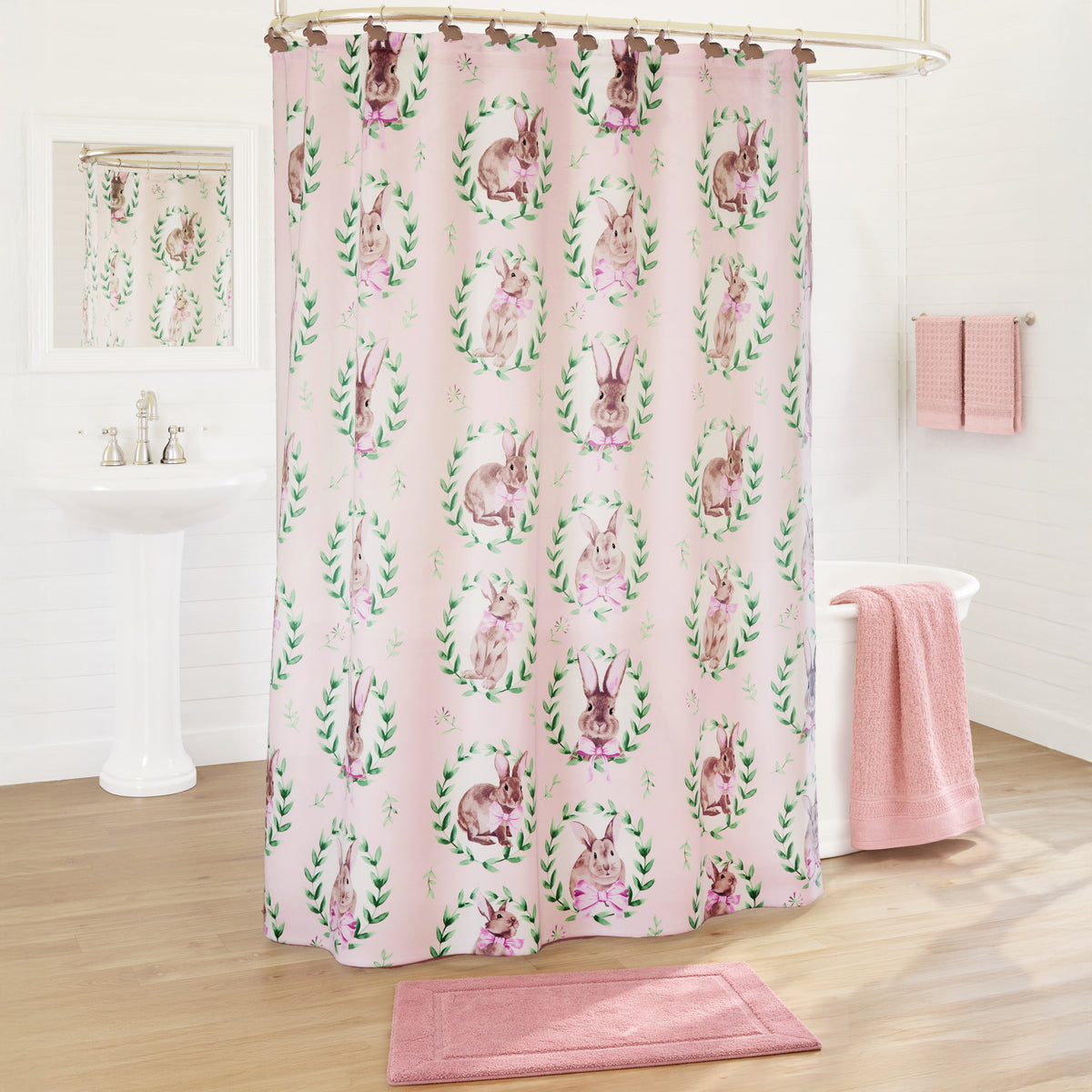 Bunnies and Bows Shower Curtain