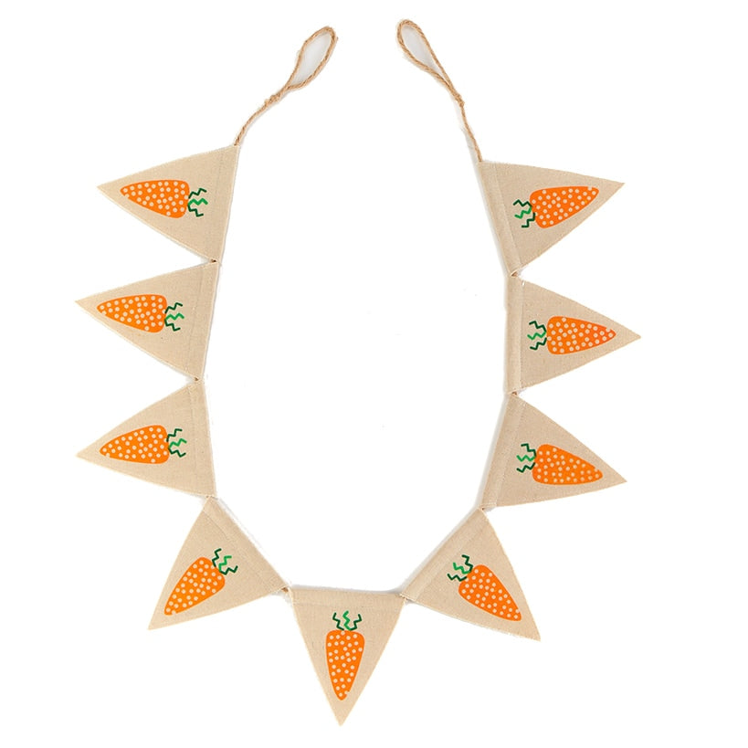 Easter Country Bunnies, Decorative Carrot Garland, or Carrot Wreath
