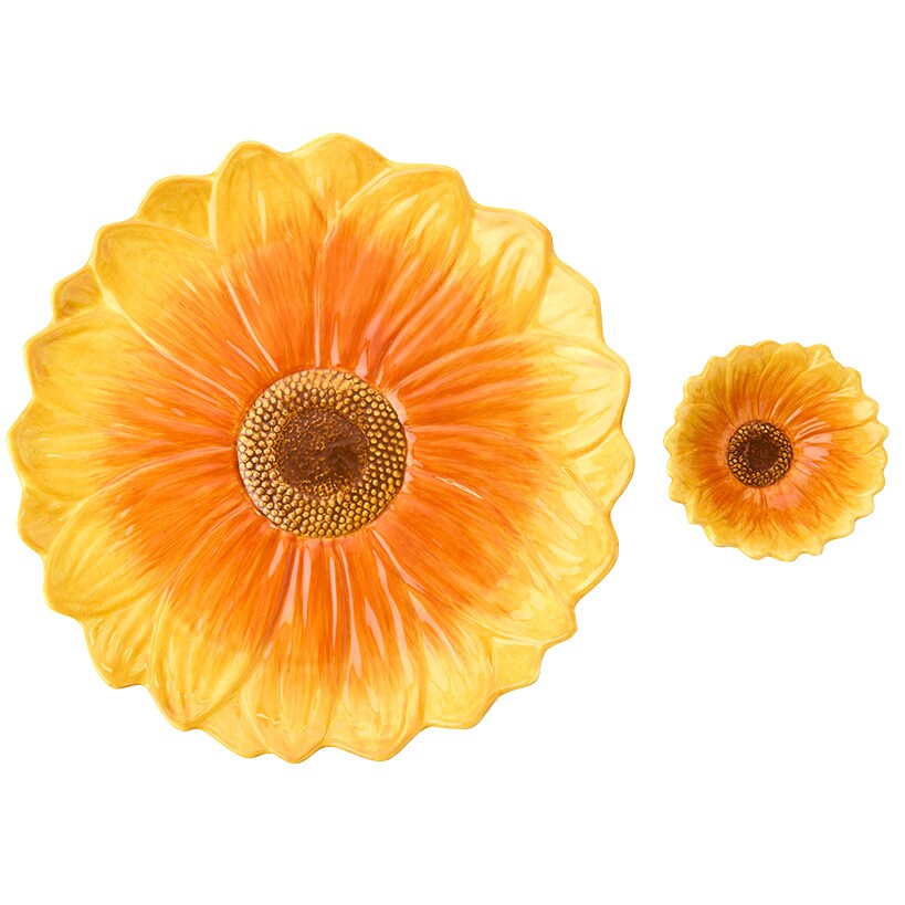 Chip and Dip Flower Ceramic Serving Platter