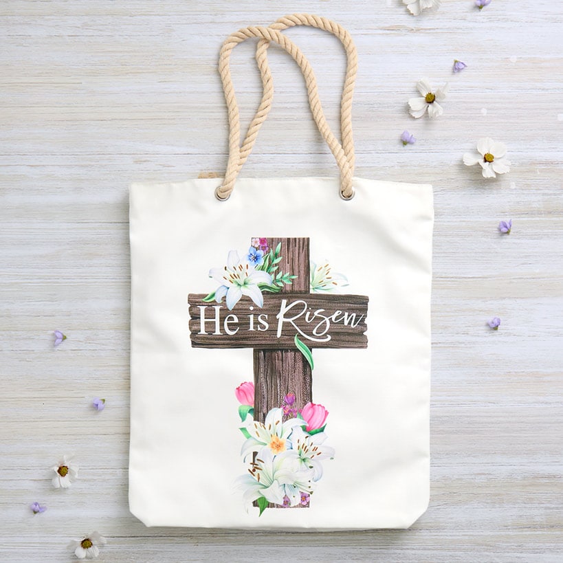 Easter He Is Risen Tote