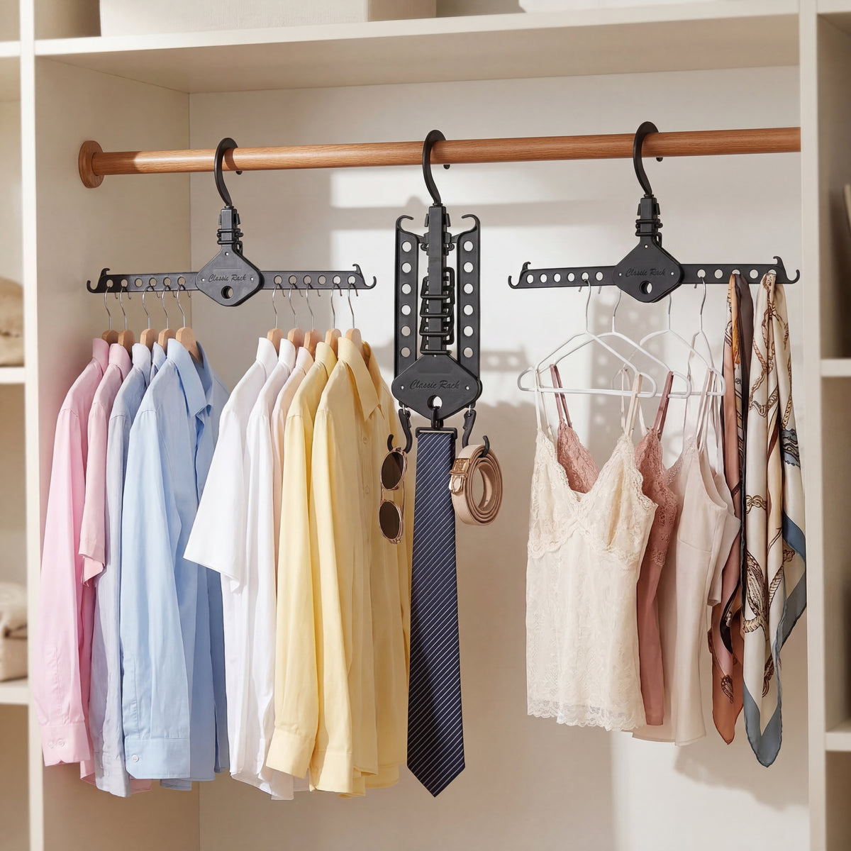 Collapsible Clothes Hanger for Closet - Set of 3