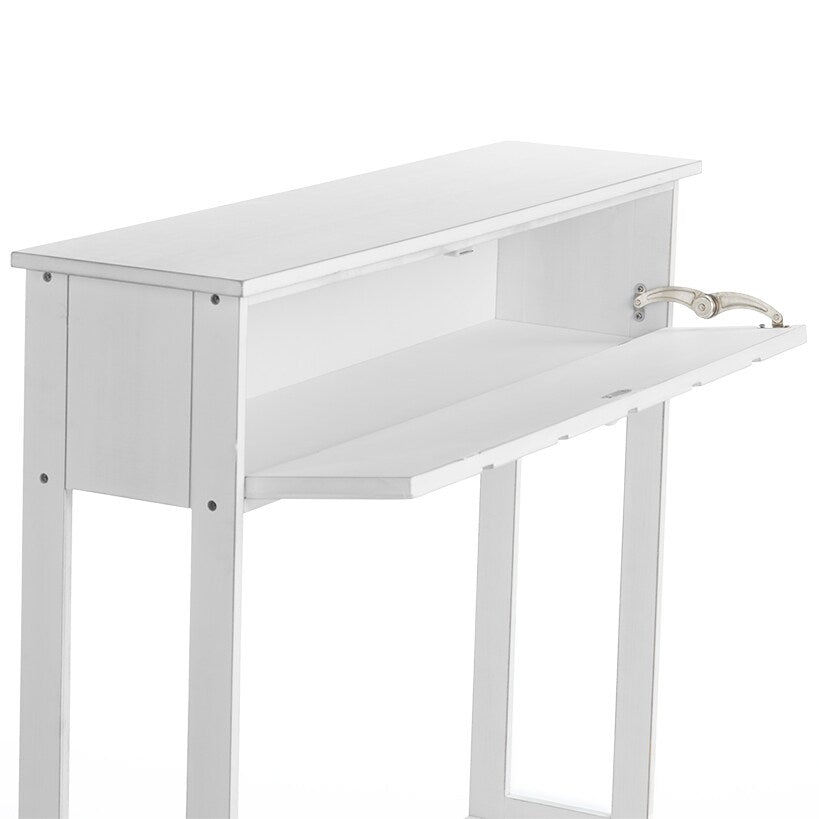 Rustic Wood Console Table with Galvanized Family Sentiment - Black or White#select-table_family---white