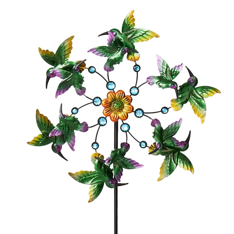 Garden Wind Spinner Stakes with Ladybug, Hummingbird, and Butterfly