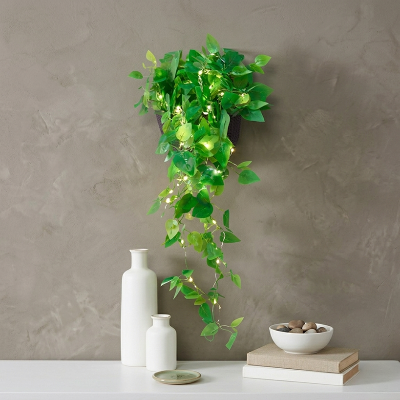 Lighted Wall Hanging Flower Cascade - Cottagecore
